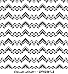 Seamless pattern with chevrons, zigzag. Embroidery background. Tribal wallpaper. Ethnical folk image. Tribe motif. Ancient mosaic. Digital paper, web design, textile print, backdrop. Vector art work.