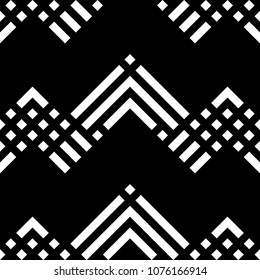 Seamless pattern with chevrons, zigzag. Embroidery background. Tribal wallpaper. Ethnical folk image. Tribe motif. Ancient mosaic. Digital paper, web design, textile print, backdrop. Vector art work.