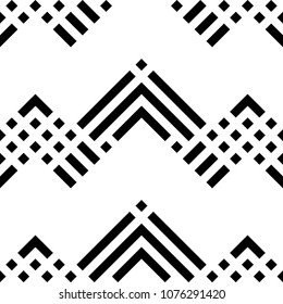 Seamless pattern with chevrons, zigzag. Embroidery background. Tribal wallpaper. Ethnical folk image. Tribe motif. Ancient mosaic. Digital paper, web design, textile print, backdrop. Vector art work.