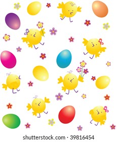 Seamless pattern with chicken