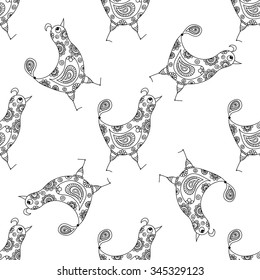 Seamless pattern chicken. For the design and decoration background, wallpaper, packaging, fabrics, textiles.