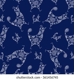 Seamless pattern chicken. For the design and decoration background, wallpaper, packaging, fabrics, textiles.