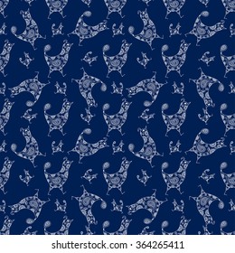 Seamless pattern chicken. For the design and decoration background, wallpaper, packaging, fabrics, textiles.