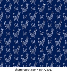 Seamless pattern chicken. For the design and decoration background, wallpaper, packaging, fabrics, textiles.