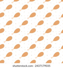 Seamless pattern with chicken legs. meat background. Doodle chicken legs icons. Seamless meat pattern