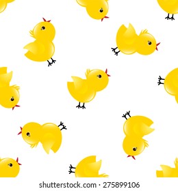 Seamless pattern with chickens