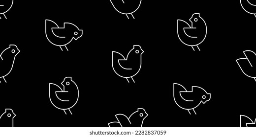Seamless pattern with Chickens. isolated on white background