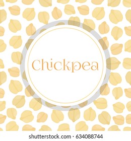 Seamless pattern of chickpea, Bengal gram, chick peas. Made in cartoon flat style.