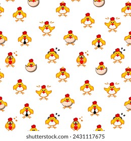 Seamless pattern with the chicks