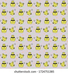 seamless pattern of chicks for background, fabric, invitation