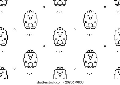 Seamless pattern with Chicks. Icon design. Template elements