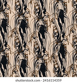 Patrón sin inconveniente para el tejido de chiffon.  Elegante doodle y leopardo impreso. Patrón para textiles.