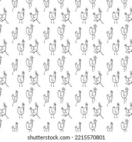 seamless pattern with chiken   hand drawn