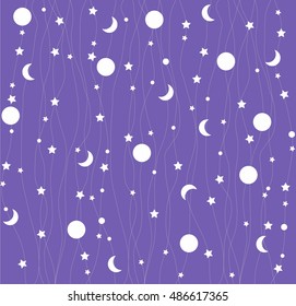 Seamless pattern child background. Moon and stars. Baby pattern.