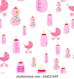 seamless pattern with child icons. Baby Wallpapers.