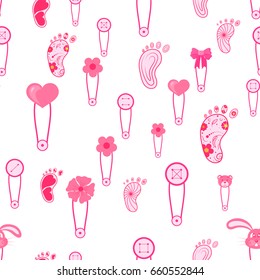 seamless pattern with child icons. Baby Wallpapers.