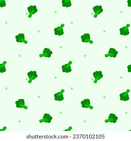 Seamless pattern with children doodle style broccoli for paper printing, wrapping gift paper, textile or background.
