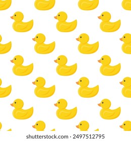 seamless pattern of children, duck toys on transparent background