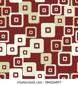 Seamless pattern. For children. Rounded squares. Indiscriminate location. Random variation. Flat. Wallpaper.