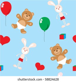 seamless pattern of children toys