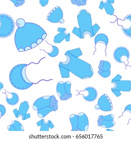 seamless pattern with children's clothes. Baby Wallpapers.