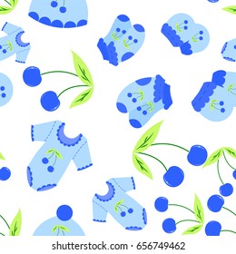 seamless pattern with children's clothes. Baby Wallpapers.