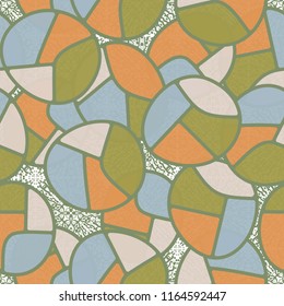 Seamless pattern. Children's color pattern consisting of sloppy broken ovals against a background of large squares consisting of blots.
