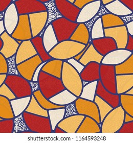 Seamless pattern. Children's color pattern consisting of sloppy broken ovals against a background of large squares consisting of blots.