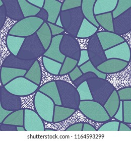 Seamless pattern. Children's color pattern consisting of sloppy broken ovals against a background of large squares consisting of blots.