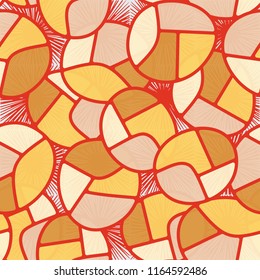 Seamless pattern. Children's colored pattern consisting of sloppy broken ovals against the background of the square suns.