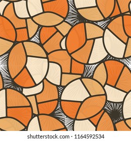 Seamless pattern. Children's colored pattern consisting of sloppy broken ovals against the background of the square suns.