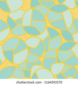 Seamless pattern. Children's colored pattern consisting of sloppy broken ovals against a background of squares consisting of flying splashes.