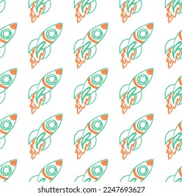 Seamless pattern. Children's drawings with wax crayons