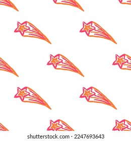 Seamless pattern. Children's drawings with wax crayons