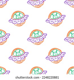 Seamless pattern. Children's drawings with wax crayons