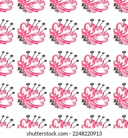 Seamless pattern. Children's drawings with wax crayons