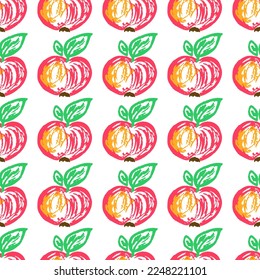 Seamless pattern. Children's drawings with wax crayons