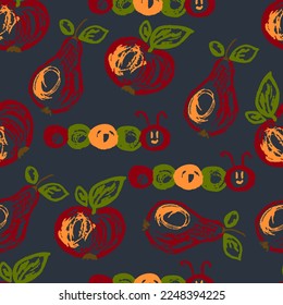 Seamless pattern. Children's drawings with wax crayons