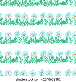 Seamless pattern. Children's drawings with wax crayons