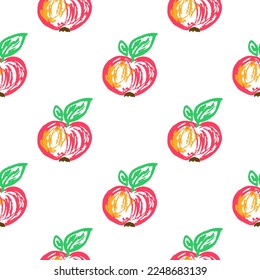 Seamless pattern. Children's drawings with wax crayons