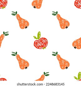 Seamless pattern. Children's drawings with wax crayons