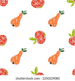 Seamless pattern. Children's drawings with wax crayons