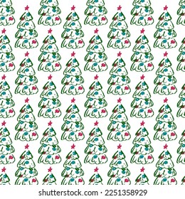 Seamless pattern. Children's drawings with wax crayons