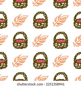 Seamless pattern. Children's drawings with wax crayons