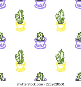 Seamless pattern. Children's drawings with wax crayons