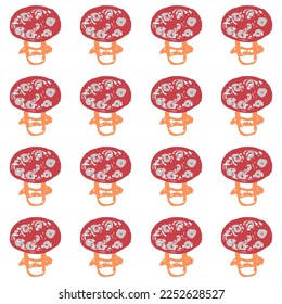Seamless pattern. Children's drawings with wax crayons