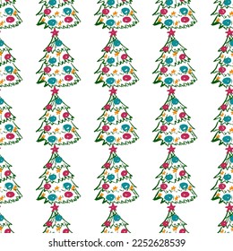Seamless pattern. Children's drawings with wax crayons