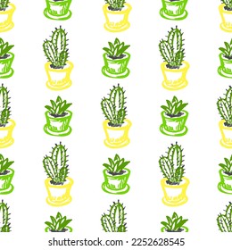 Seamless pattern. Children's drawings with wax crayons