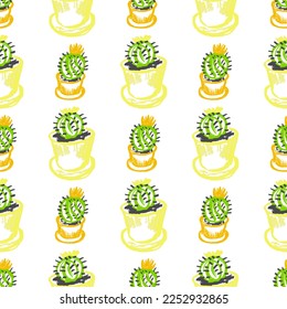 Seamless pattern. Children's drawings with wax crayons