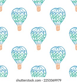 Seamless pattern. Children's drawings with wax crayons